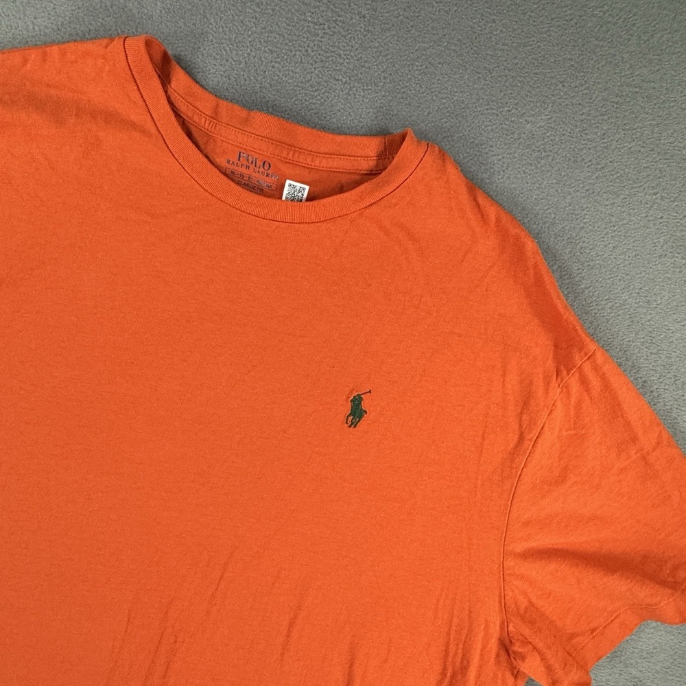 Polo Ralph Lauren Shirt Mens XL Orange Classic Fit Cotton Logo Crewneck T-Shirt